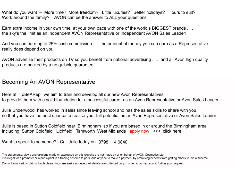 Join Avon Erdington - Join Avon Birmingham